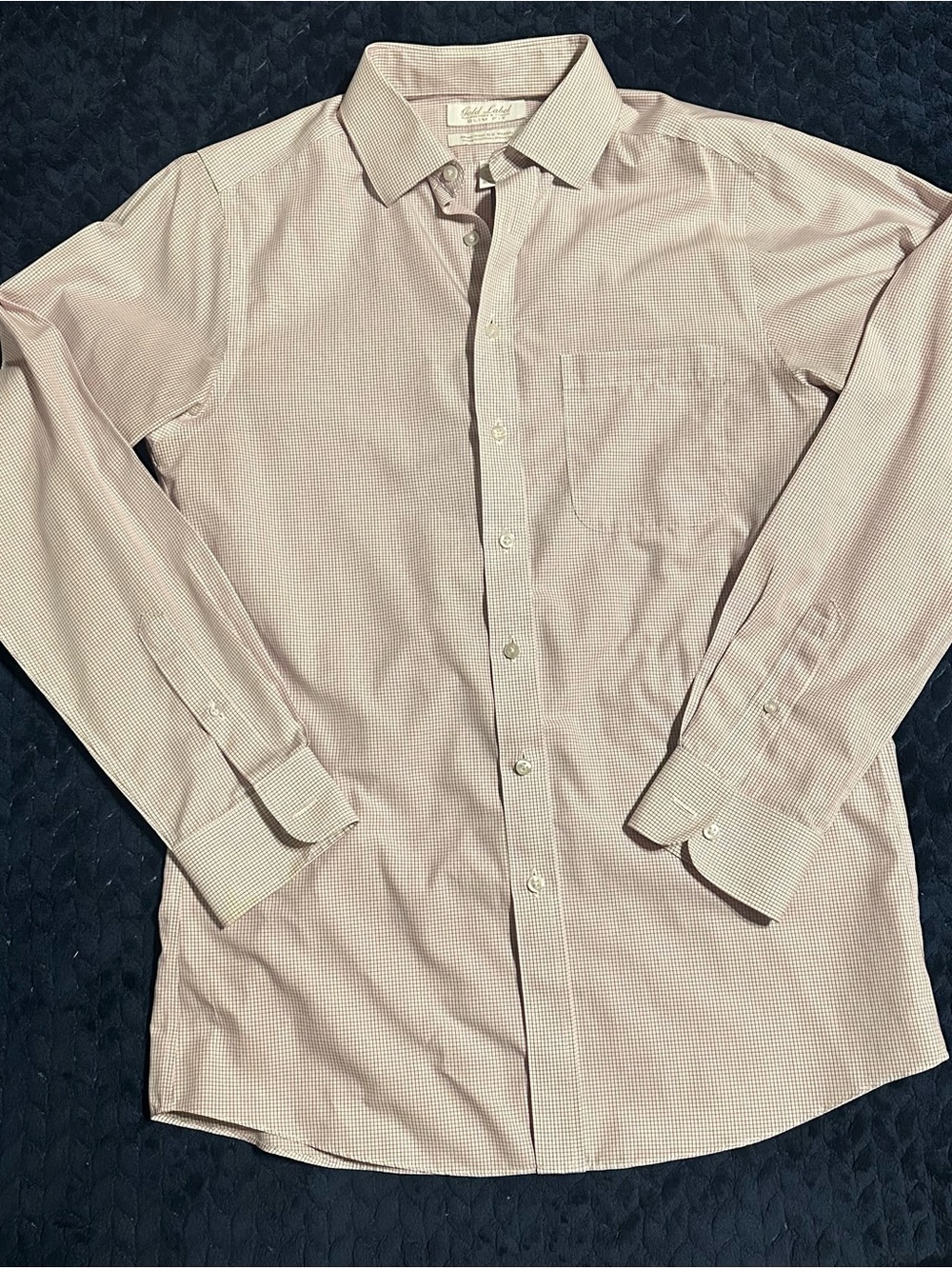 Men's Light Pink Micro-Check Dress Shirt